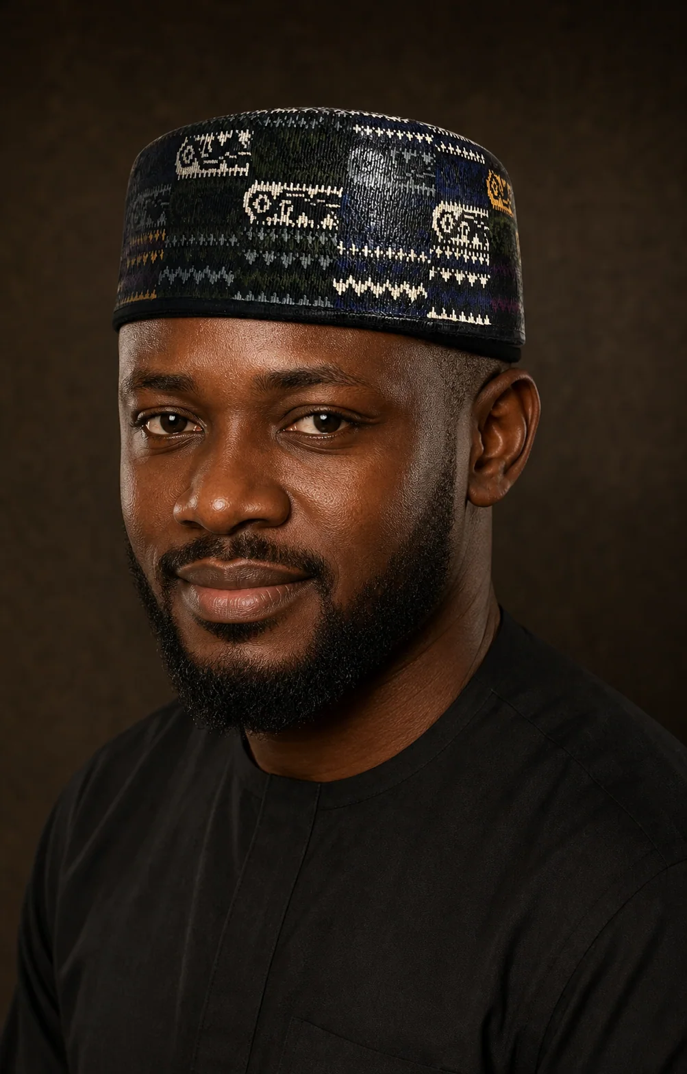 Jarad Black / Ivory colour-matched Nigerian traditional look
