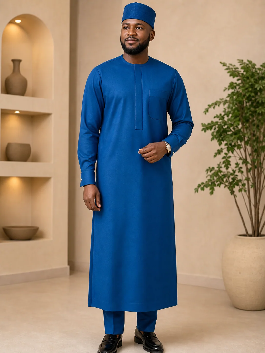 Royal Blue / Tonal Nigerian styling direction